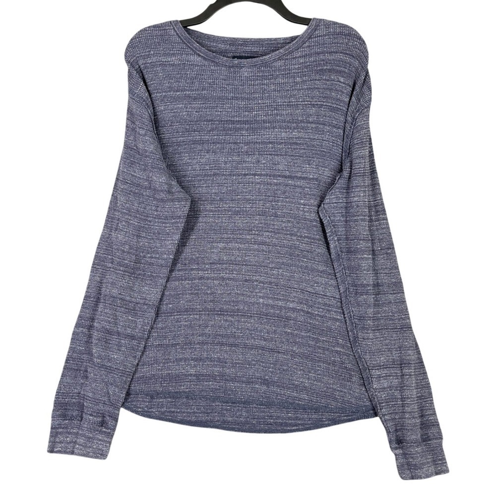Lucky Brand Shirt Men L Waffle Knit Garment Dye Thermal Crew Classic Y2K Revival